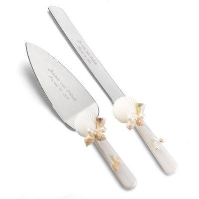 Hochzeit - Seashell Knife And Server Set