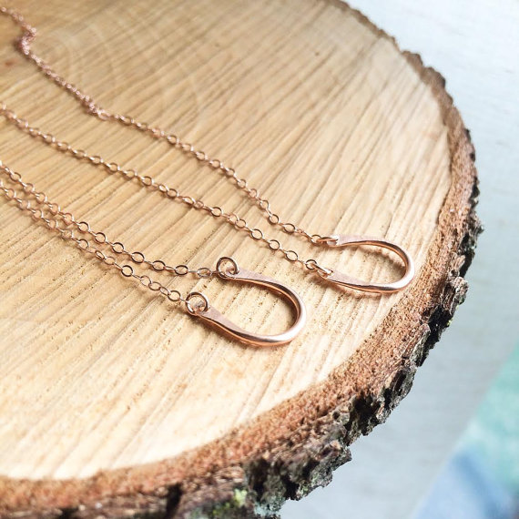 Mariage - Rose Gold Filled Medium Horseshoe Necklace -  Handmade by Coco - Everyday Wear