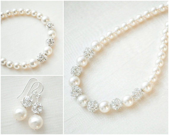 Mariage - Bridal Jewelry SET, Wedding Jewelry SET, Bridal Necklace Set, Wedding Necklace Set