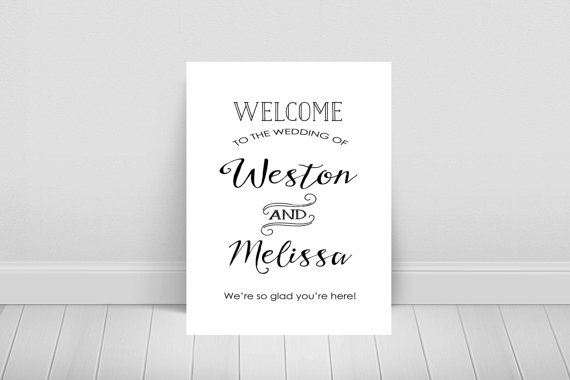 Wedding - Wedding Welcome Sign, Welcome to our wedding,  printable wedding sign, choose your size