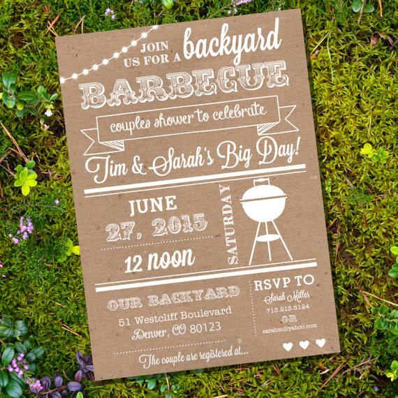 Mariage - Kraft Couples Shower BBQ Invitation - Couples Shower BBQ - I Do BBQ Invitation - Instant Download and Edit with Adobe Reader