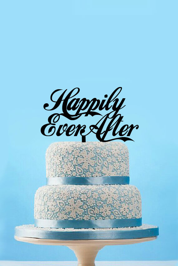 Mariage - Happily Ever After Cake Topper,Monogramed Wedding cake Topper, custom engagement cake topper,anniversary cake topper-4859