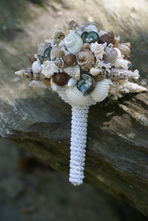 Mariage - Limpet Seashell Bouquet / Beach Bouquet