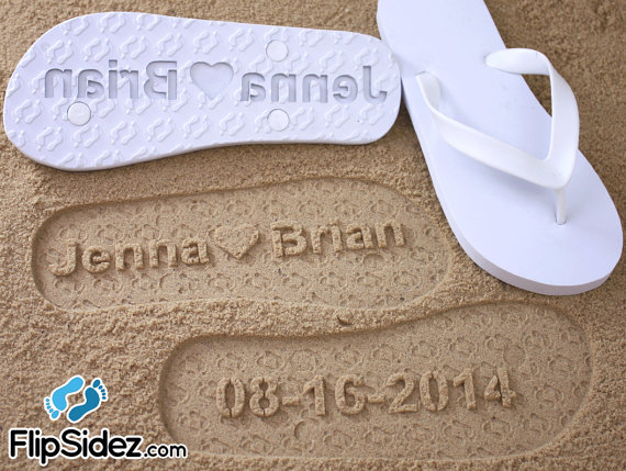 Hochzeit - Custom Bridal Flip Flops *Check size chart before ordering*