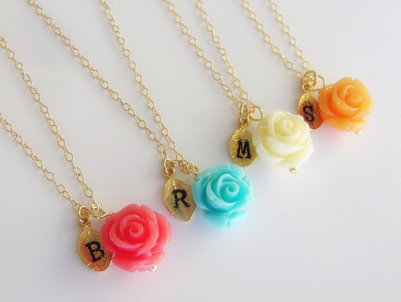 زفاف - Initial necklace-Children personalized necklace-Flower girl necklace-Wedding pearl necklace-Children jewelry-Junior bridesmaid gift