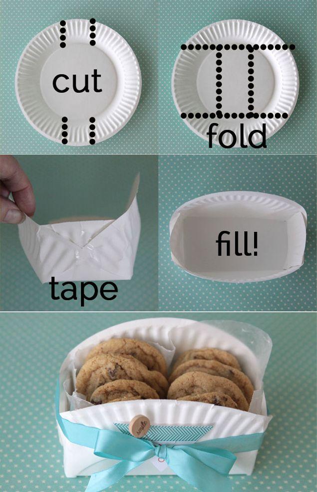 زفاف - DIY Cookie Basket Made From A Paper Plate
