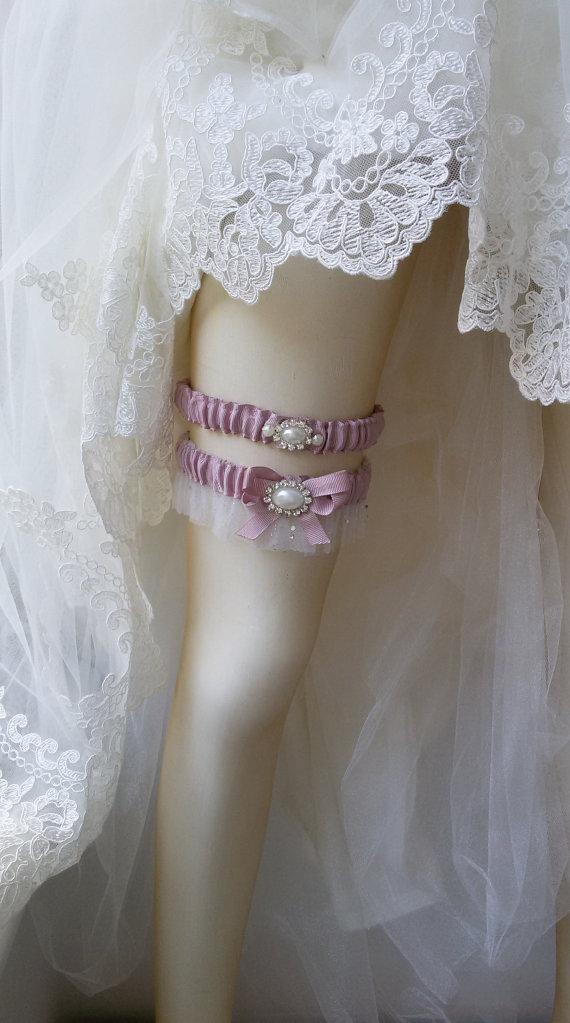 Свадьба - Wedding leg garter, Wedding Leg Belt, Rustic Wedding Garter Set, Bridal Garter , İvory tulle, Ribbon Garters, Wedding Accessory