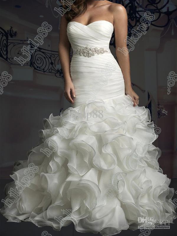 Mariage - New Custom Size Sexy Sweetheart Strapless Beautifully Organza Wedding Dress Bridal Gown Online with $119.95/Piece on Hjklp88's Store 