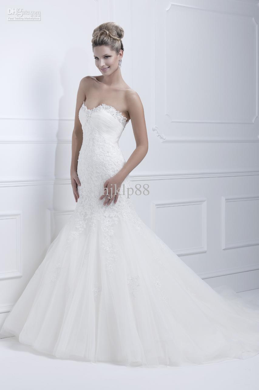 Mariage - New Arrival Sweetheart Applique Beaded Lace Mermaid Wedding Dresses Bridal Gown Online with $129.32/Piece on Hjklp88's Store 