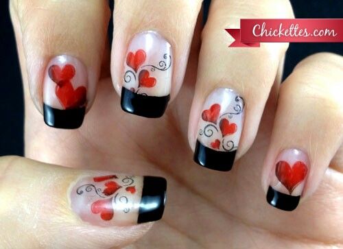 Hochzeit - Valentine's Day Nail Art