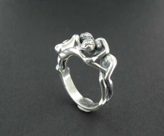 زفاف - People Ring Silver - Lover's Kiss Ring - Lover's Jewelry - People Ring - Engagement Ring - Anniversary Gift - Great Gift