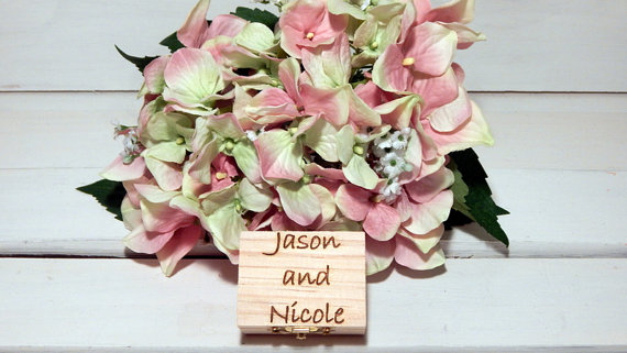 Wedding - Personalized Wedding Ring Box, Ring Bearer, Ring Box, Bride and Groom