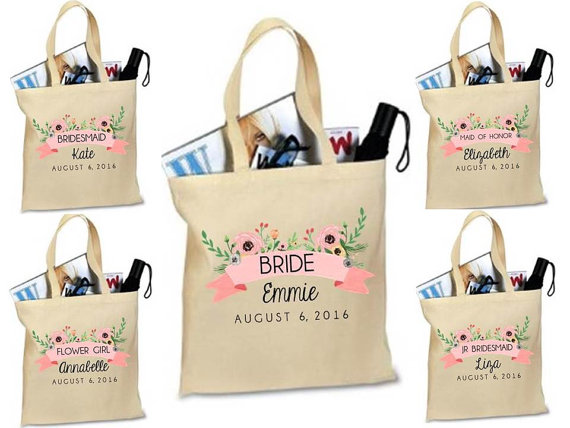 BRIDESMAID TOTE. Bridal Party Gift. Custom Bag. Personalized Tote ...