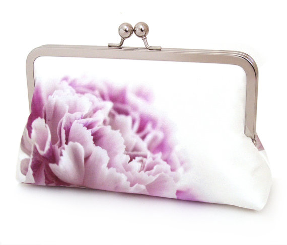 زفاف - Clutch bag, silk purse, pink petals, wedding purse, flower clutch, bridesmaid gift, PINK CARNATION