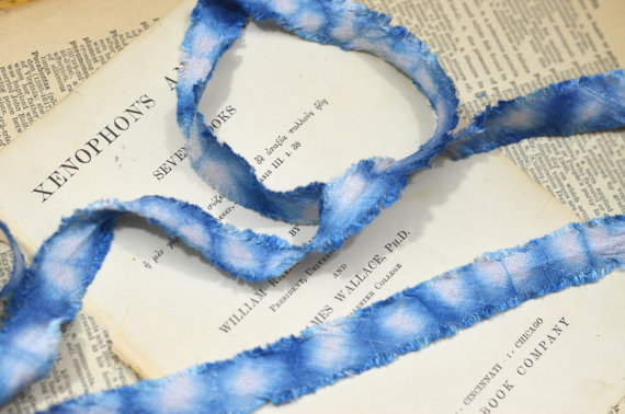 زفاف - shobori hand dyed silk ribbon