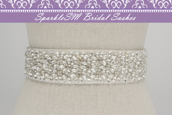 Свадьба - Rhinestone Crystal Bridal Belt Sash, Wedding Sash Belt, Bridal Accessories, Crystal Belt Sash Bridal Sash Belt - Quinn