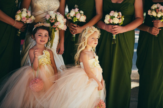 Hochzeit - Victorian Beauty with Pearls TuTu Dress. Flower girl dress. Wedding