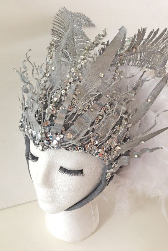 زفاف - Goddess Of AIR - Gemini Headpiece - Silver And White - Cosplay, Fantasy