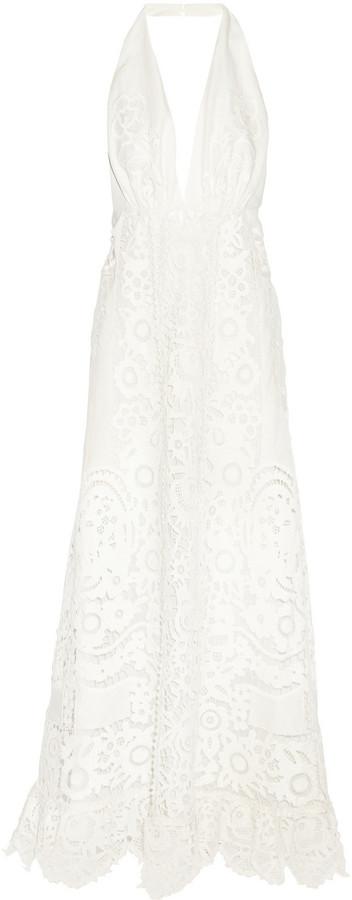 Mariage - Valentino Broderie Anglaise Linen Halterneck Gown