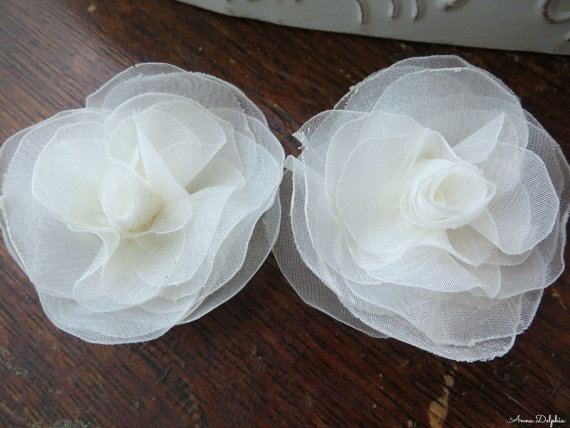 Wedding - Ivory Bridal Flower Hair Clips, French Vanilla Ivory Wedding Hair Accessory, Ivory Bobby Pin, Ivory Bridal Head Piece, Bridal Accessory