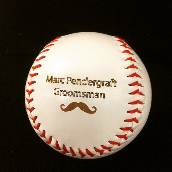 Mariage - Personalized Engraved Baseball Custom Text and Image Groomsmen Groomsman Ring Bearer Gift Wedding Favor MLB Ball, Order as Many As you need!