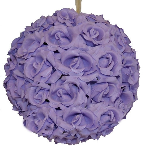 Wedding - 12" Lavender Kissing Balls Faux Lilac Purple 12" Rose Balls Lavender Purple Hanging Kissing Balls Rose Kissing Balls Purple Pomander Balls