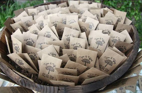 زفاف - 100 Customized Eco-Friendly Let Love Grow Wedding Seed Favor Envelopes