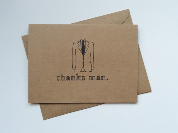 Wedding - Groomsmen Cards - Recycled Craft Brown Paper / Wedding Party Cards, Gift, Bridal Party, Ringbearer