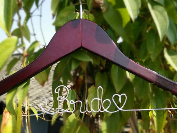 Hochzeit - Cherry hanger ,Personalized Wedding Hanger, bridesmaid gifts, name hanger, brides hanger bride gift,bride hanger for wedding dress