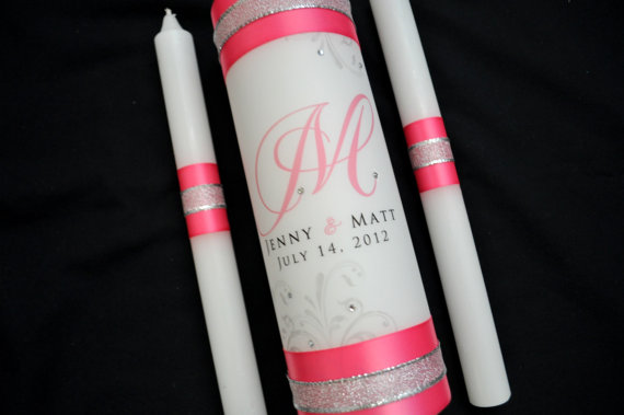 Mariage - Unity Candle Set for Weddings with crystals