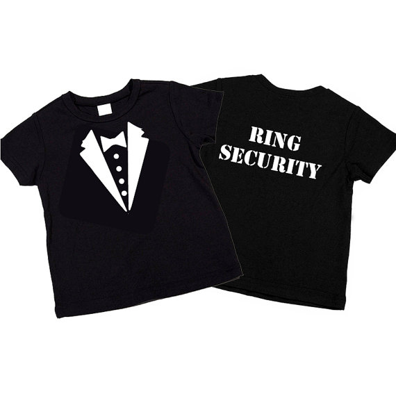 Wedding - Ring Bearer Ring Security Tux T-Shirt Gift for Wedding Celebration.