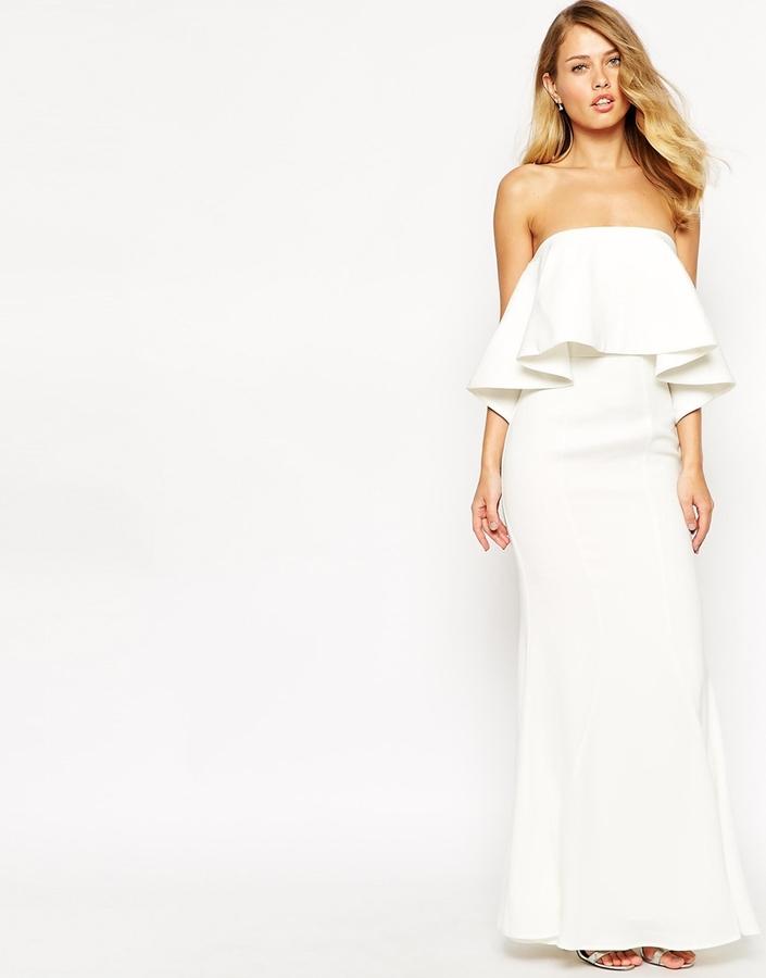 Wedding - Jarlo Lily Bandeau Maxi Dress With Exaggerated Frill