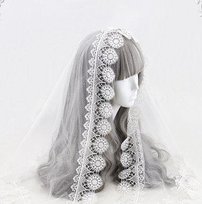 زفاف - Delicate Lace Bridal veil with comb, Ivory Wedding veil with comb, Brides wedding veil, bridal mask, beautiful bridal veil -Custom length