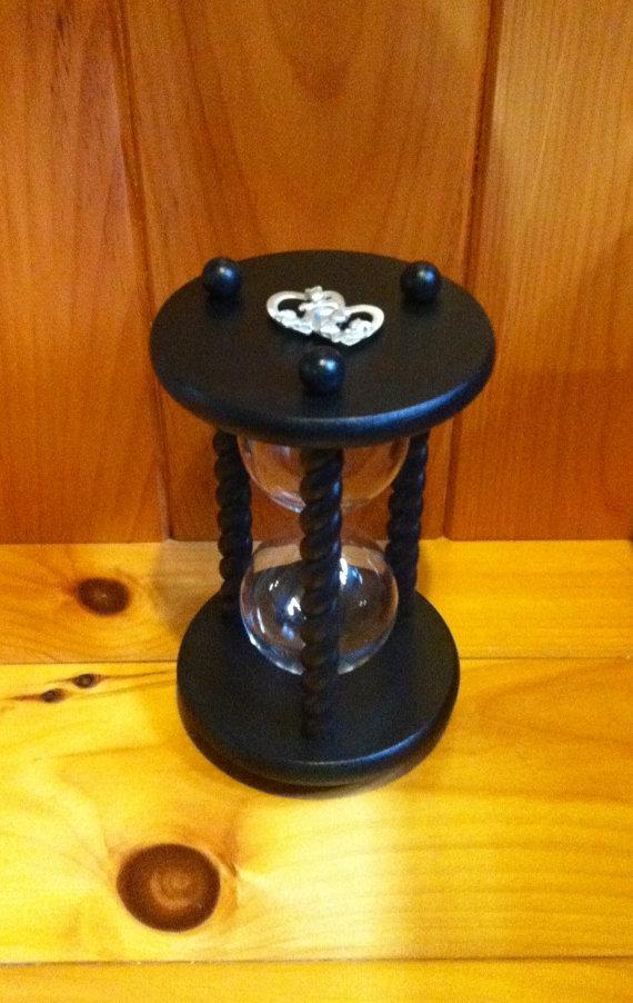 Mariage - The Wedding Day in Black Unity Sand Ceremony Hourglass