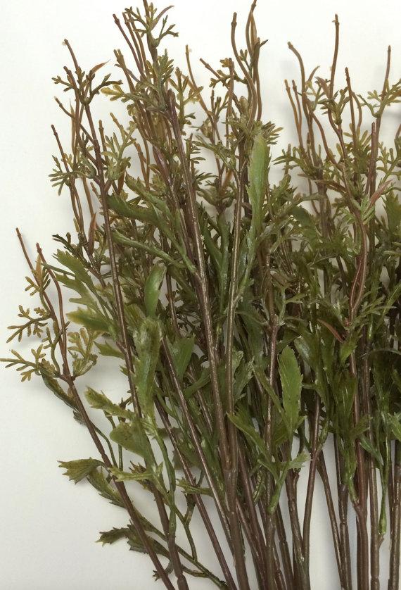 Mariage - 10 Artificial Flower Stems with Plastic Leaves - NO RETURNS - DIY Wedding Bouquets, Flower Arrangements
