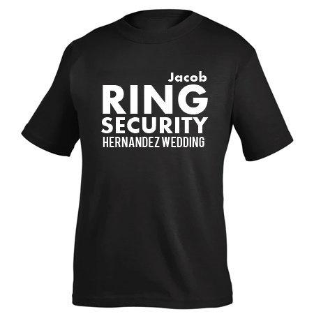 زفاف - Personalized "RING SECURITY" T-Shirt in Black