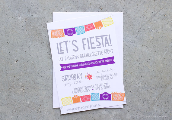 Hochzeit - Invitations, Let's Fiesta, Bachelorette Party, Lingerie Shower Invitations, Fiesta Invitations, Bachelorette Invitations, Party Invitations