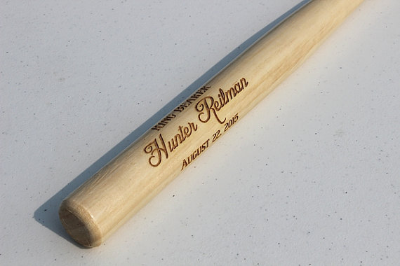 Mariage - SET OF 2,Mini Baseball Bat, Ring Bearer Gift, Groomsman Gift, Best Man Gift, Engraved Bat,PWOOD2-2