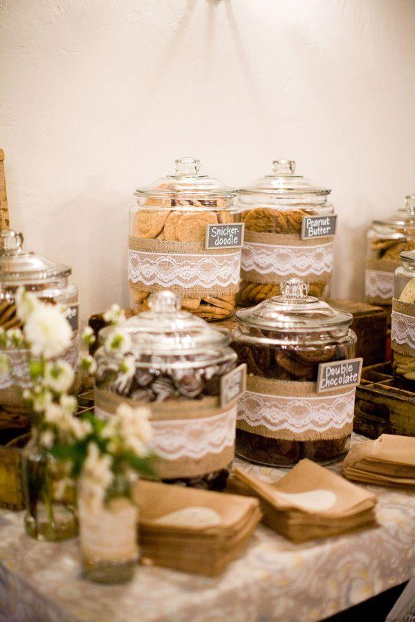 Wedding - Cookie Bar Instead Of A Candy Bar..lace And Burlap.