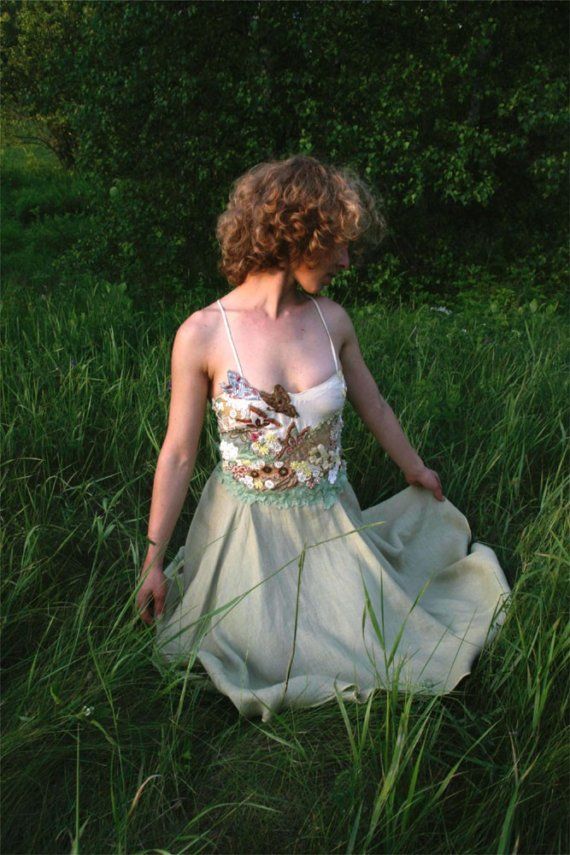 Wedding - Bohemian Wedding Dress, Farfalla , Hippie Wedding Dress, Hemp Wedding Dress, Fairy Wedding Dress, Unique Alternative Wedding Dress