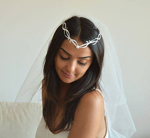 Wedding - Galadriel Style Headband, Wedding Headband, Wedding Hair Accessories, Bridal Headband, Embroidery Headband, Bridal Hair Accessories