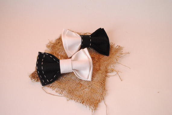 Mariage - FREE SHIPPING Handmade black or white bowtie Eco friendly Handmade bowtie Gift for him mens bowtie bow ties mens bow ties women
