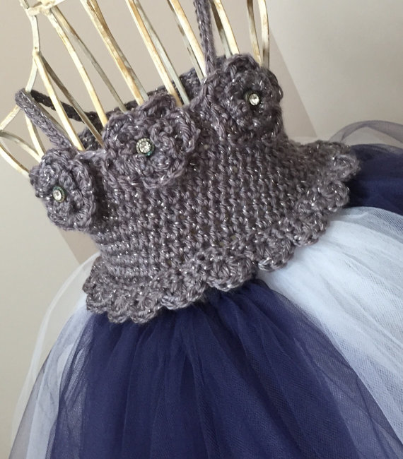 زفاف - Sweet Little Princess Dress - Wedding Flower Girl Dress - Crochet Bodice Tulle Photo Prop