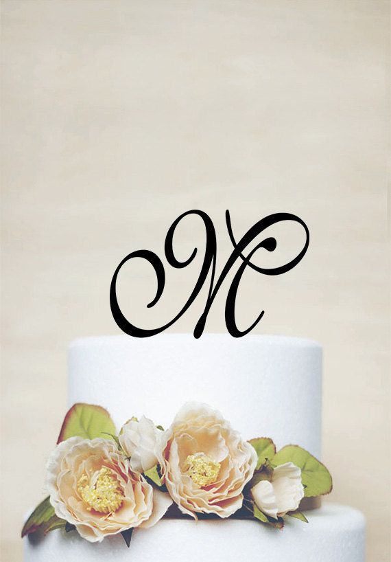 Mariage - Initial Cake Topper,Personalized Cake Topper, Monogram Cake Topper,Custom Wedding Cake Topper,Letter Cake Topper-I018