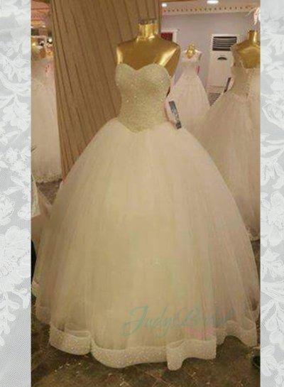Mariage - sparkles beading bodice tulle ball gown wedding dress