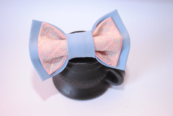Mariage - FREE SHIPPING Light blue pink bowtie Men's bowtie Gift ideas for him Boyfrien's gifts bowties Men's bowtie Groomsmen bowties Valentine's day