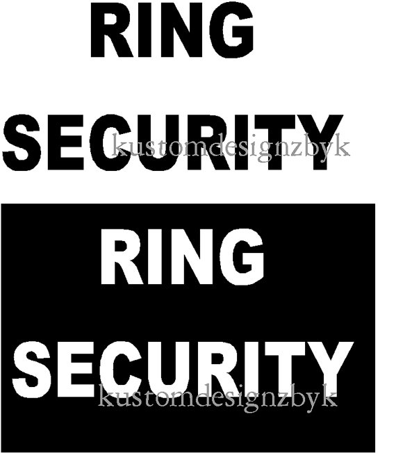 Wedding - wedding Ring Security iron-on shirt decal transfer