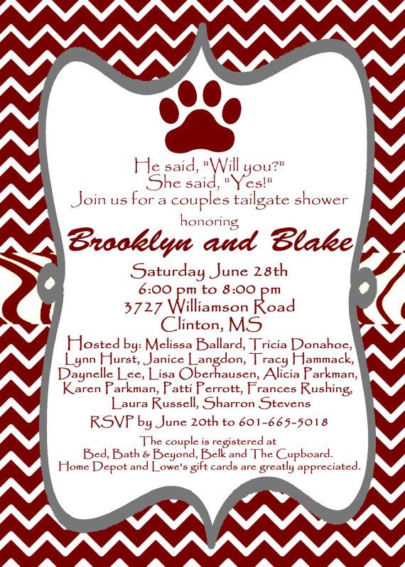 Свадьба - Maroon and White invitation Mississippi State  Invitation Digital Download MSU Couples Shower Engagment Invitations
