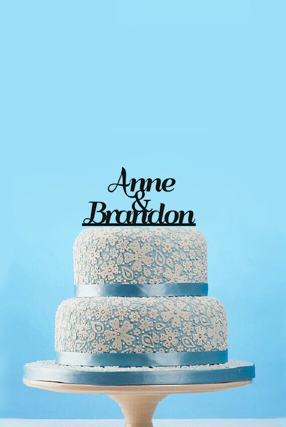 Wedding - Personalized name wedding cake topper,Custom couple name cake topper,Elegant wedding cake topper,Rustic Acrylic cake topper,cake decor-4564