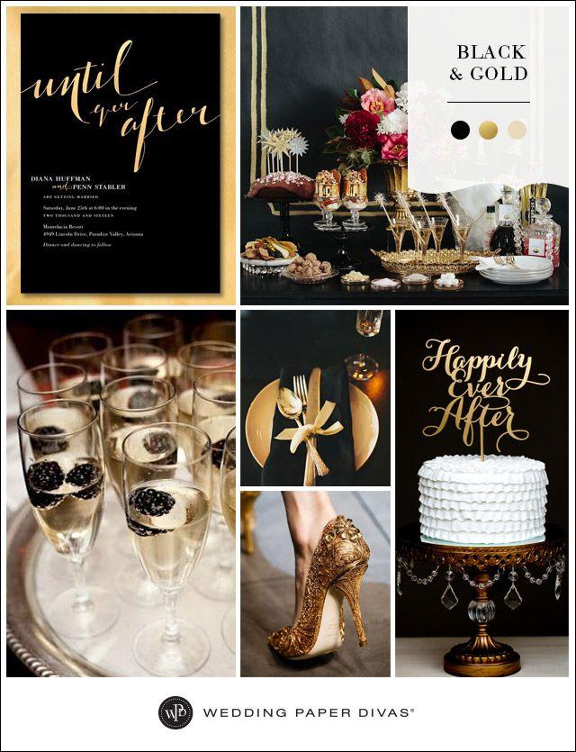 Mariage - Black And Gold Wedding Inspiration
